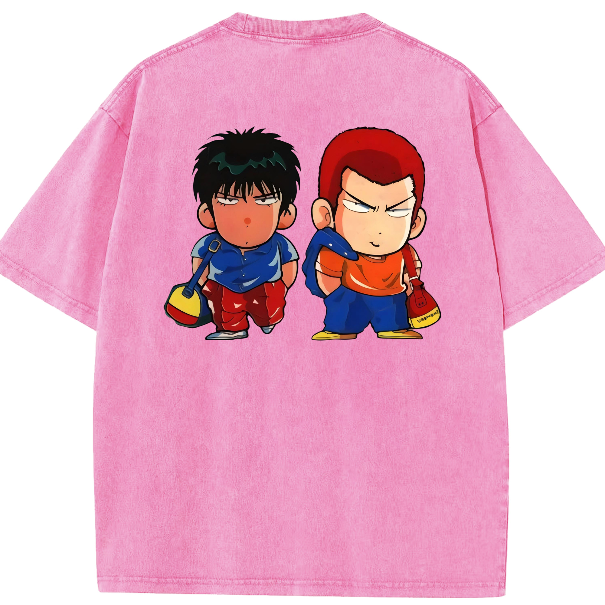 SLAM DUNK／スラムダンク 綿100% ヴィンテージ風 半袖Tシャツ（背面プリント）